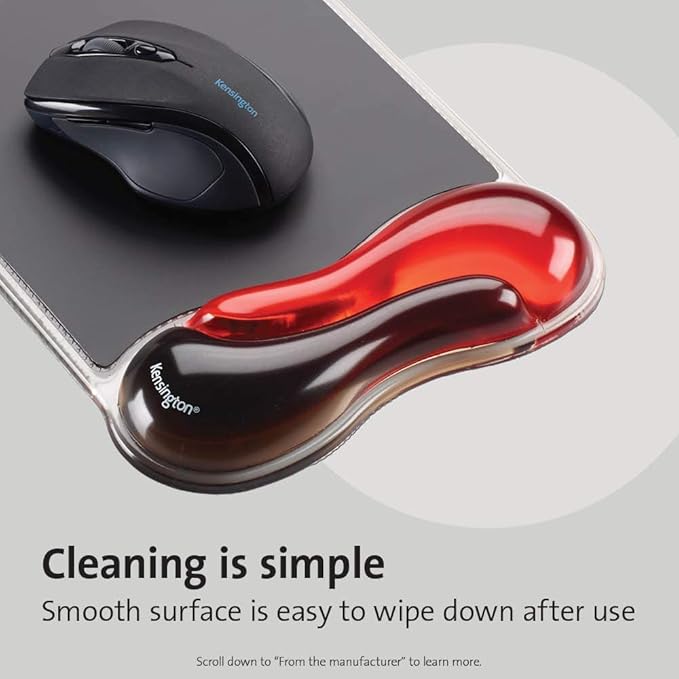 Kensington Duo Gel Mouse &amp Keyboard Wrist Rest Bundle Set Ergonomic Keyboard and Mouse Pad With Wrist Support Keyboard Wrist Rest Computer Keyboard Pad Cooling Gel Non-Skid Backing Red K5003