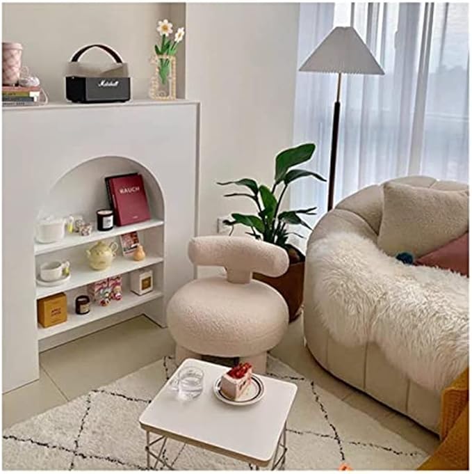 Gaming Chair Small Cashmere Bedroom Sofa Office Chair for Lumbar Support Ergonomic Dining Room Computer Gaming Chair Learning Desk Chair Meeting Chair Living Room A (Color : Black Size : One Side