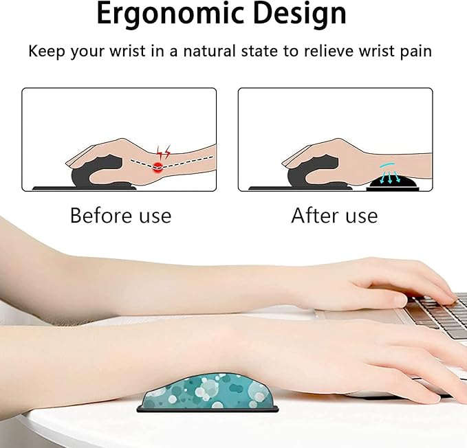 Large Mouse Pad Extended Office Desk Pad 31.5x11.8in Ergonomic Memory Foam Mouse Wrist Rest Support for Home Office Computer Writing Pad Work Hard Inspirational Blue Gradient Gilt Gaming Mouse Mat