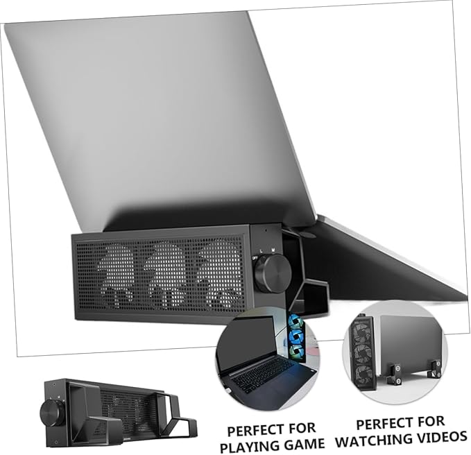 Gadpiparty RGB Adjustable Laptop Cooling Stand 3-Speed Fan Practical Heat Dissipation Rack for Gaming and Home Use Compatible 15-17 inch Notebooks