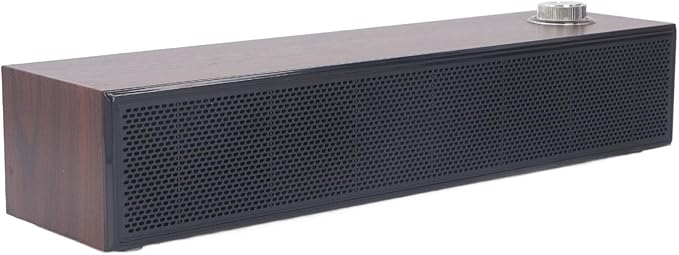 ANGGREK Desktop Computer Soundbar Computer Speakers HiFi Stereo AUX in Wired Plug and Play Volume Control Wooden Low Noise for Laptop