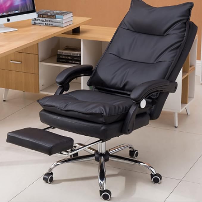Office Chair Desk Chair Computer Chair Gaming Chair Black Ergonomic Office Chair High Back Executive Chair Computer Desk Chair Office Chair with Foot Rest Big Tall Adjustable Height Rolling Swivel Ch