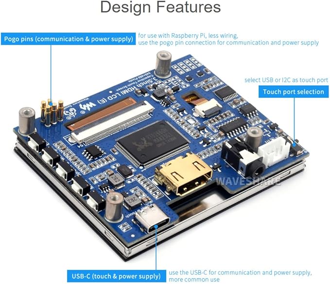 3.5inch HDMI Capacitive 640×480 Touch IPS LCD Display (E) with Audio Jack for Raspberry Pi Jetson Nano Tinker Board 2/ PC Windows 11/10 / 8.1/8 / 7