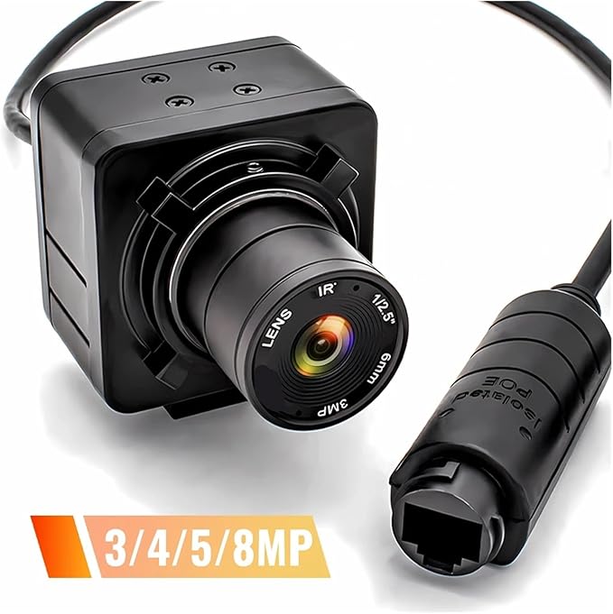 4K 8MP Surveillance IP Camera POE48V Digital Live Stream MINI Metal Box Fixed Lens Security Industrial Webcam