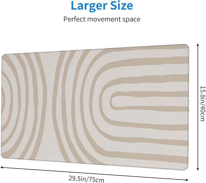 Spiral Wave Desk Cover MatExtended Large Mouse PadComputer Laptop Mat Desk Decor for Office Game Home 30x16 Inch