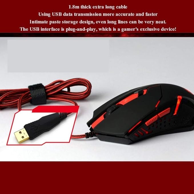 Gaming Mouse and Keyboard Set with Full KeysKeyboard Backlit Wired Gaming Keyboard Mouse ComboMechanical Keyboard Gaming Mouse with 7 LEDs As Lighting (1000/1600/2000 DPI Adjustable)