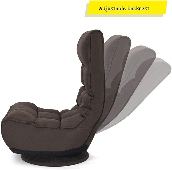 360 Degree Swivel Game Chair Folding 4-Position Adjustable Floor Lazy Sofa Chair
