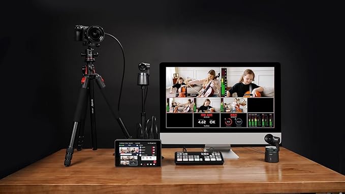 OBSBOT Tail AIR NDI Streaming PTZ CameraSmart RC Controller4K AI-Powered Webcam1.8 CMOSf/1.8 ApertureAI TrackGesture &amp Remote ControlWired&ampWireless ConnectionLiveStream for Church/Mus