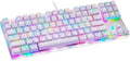 Mechanical Gaming Keyboard87 Keys RGB LED Rainbow Backlit Wired Keyboard for PC/GamerWhite