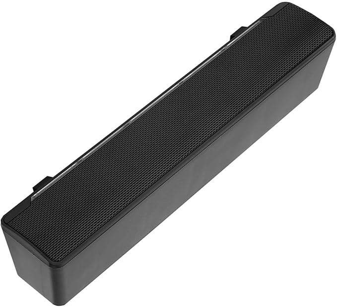 USB Wired Soundbar Mini Wired Stereo Soundbar Computer Speakers Desktop Soundbar Music Player Bass Surround Sound Box 3.5mm Input for PC Cellphones (Black)