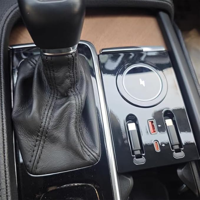 USB Hub for Volvo xc60 xc90 s90 v90 s60 v60 Retractable Hub Docking Station with Fast Charging Cable Multi Portfor Volvo Accessories Docking Station of Center Console (tuozhanwu-C)