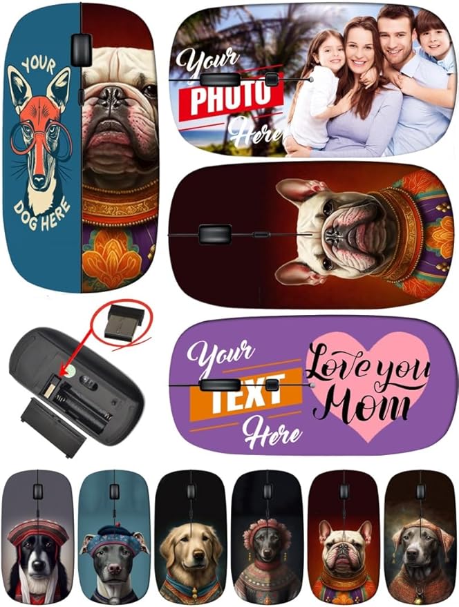 maizi Custom Wireless Mouse for Laptop Windows 10 Chromebook Laptop PC Notebook Wireless Mice for Windows 10 10065666 Blue and Orange Parro Portable 2.4G USB Receiver Production in US