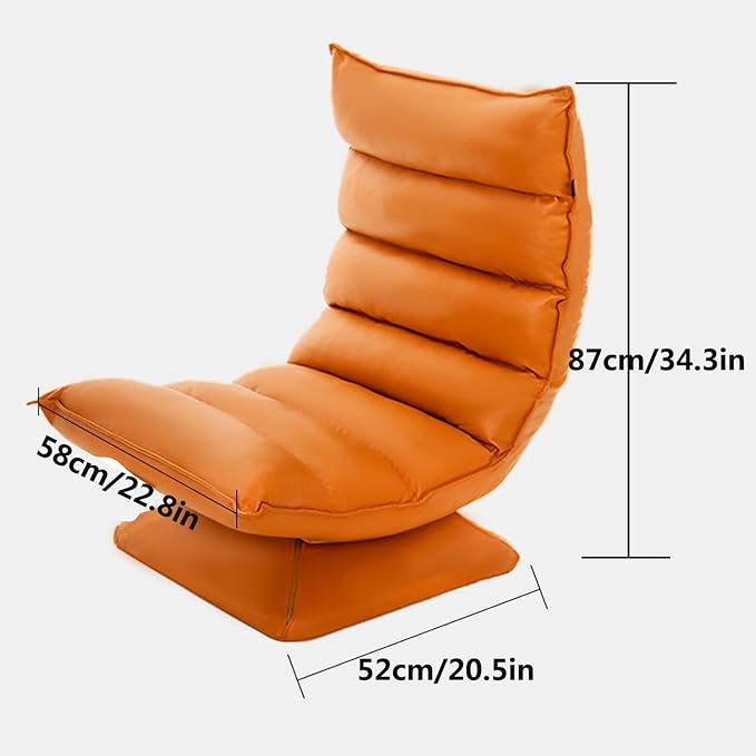 360° Swivel Floor Gaming Chair Folding Comfy Lounge Recliner with 3-Level Adjustable BackrestPadded Floor Lazy Sofa for TV Reading Playing Video Games Sky Blue-2