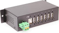 Coolgear 6 Port Managed USB 2.0 Hub with DIN-Rail Mount Individual Port Control and Surge Protection