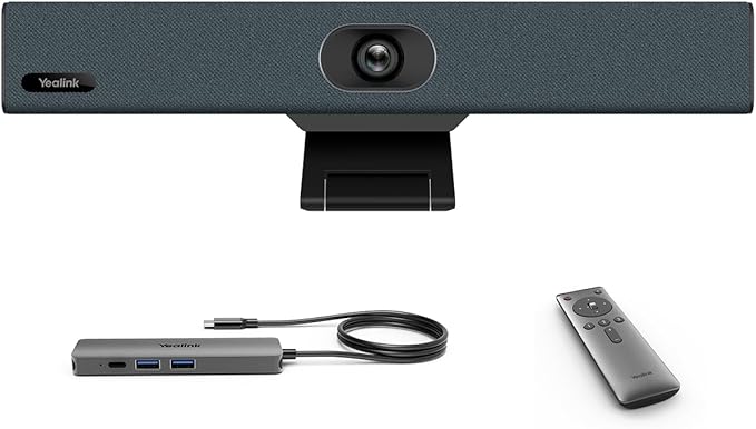 Yealink UVC34 4K Webcam with BYOD Box Works Between UVC Camera and PC with Type-C Port Plug-and-Play Webcam Meeting Kit for Conference Room Certified by Microsoft Teams &amp Zoom (USB-A &amp USB-