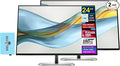 HP Series 5 Pro 24 100Hz 300 Nits WUXGA IPS Monitor Anti Glare Flicker Free VESA Mount (100mm) Adjustable Tilt Swivel Pivot &amp Dockztorm USB Port Expander Black/Silver Color 2 Pack
