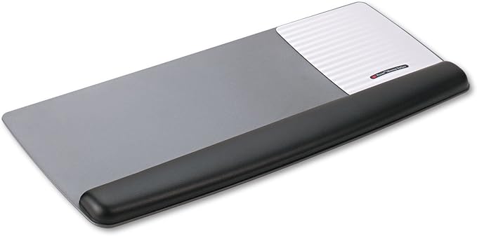 3M Antimicrobial Gel Mouse Pad/Keyboard Wrist Rest Platform 25.5 x 10.6 Black/Silver