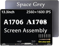 A1706 A1708 LCD Screen Replacement kit for MacBook Pro Retina A1706 A1708 Late 2016 Mid 2017 Full LCD LED Screen Assembly Display EMC 3071 EMC 3163 EMC 3164 MLH12 MNQF2 MPXV2LL/A (Space Grey)