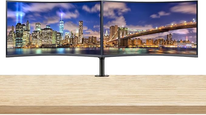 Samsung S39C 32-inch 1080P FHD Curved IPS LCD Monitor 2-Pack Bundle with FreeSync HDMI DisplayPort Speaker Desk Mount Dual Monitor Stand (S32C394EAN) black