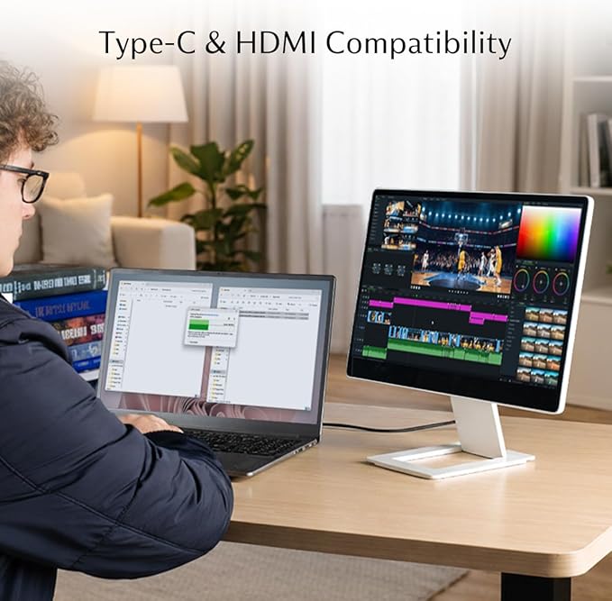 SOTSU SleekView 15.6 Gen 2 Portable Monitor | FHD 1920x1080 | 100% sRGB | 60Hz | 6W | HDMI | USB-C | Magnetic Stand | 70-Degree Tilt Range | Tempered Glass Cover | Phone | Sleek Minimalist Design