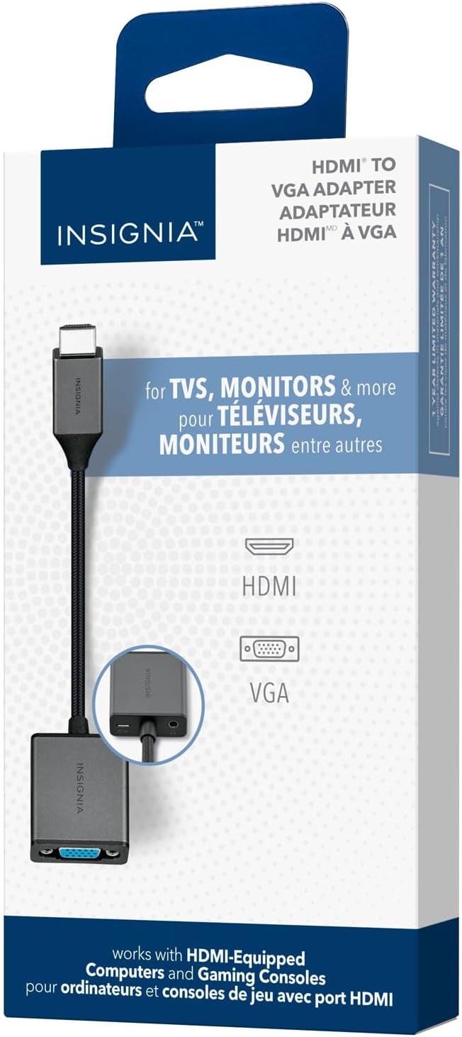 Insignia HDMI-to-VGA Adapter Model: NS-PG95503 Black