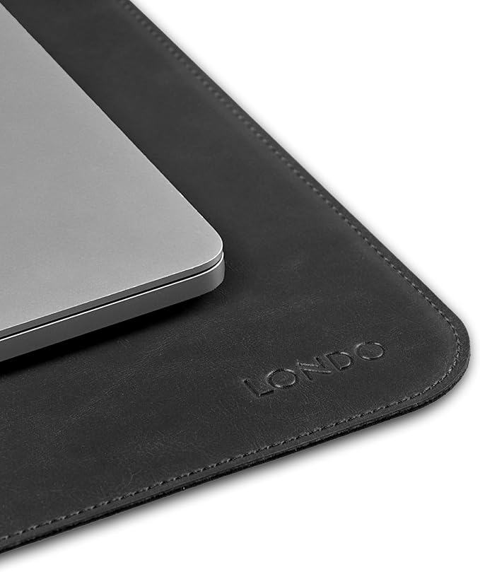Londo PU Leather Mouse Pad – Desk Mat for Keyboard and Mouse Large Leather Office Desk Pad 13.18x17.32 (Black)