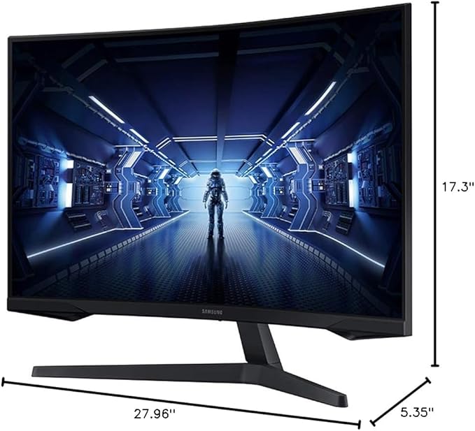 Samsung 32” Odyssey G5 Gaming Monitor WQHD (2560x1440) 144Hz Curved 1ms HDMI Display Port AMD FreeSync Premium HDR10 LC32G55TQWNXZA Black