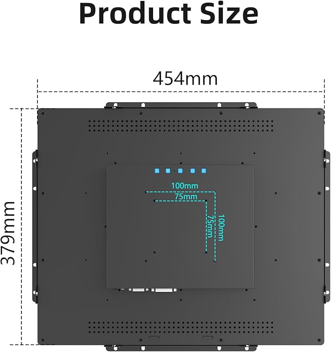 19 Inch 10 Points Industrial Capacitive Touch Monitor Surface is IP65 Waterproof 1280 x 1024 @ 60Hz TFT LCD IK08 Open Frame Design Touch Screen