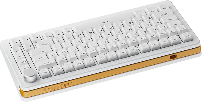 DrunkDeer A75 Pro Rapid Trigger Mechanical Gaming Keyboard HE Hall Effect Silent Magnetic Switch Adjustable Actuation PBT Keycap Cherry Profile RGB 75% 82Keys ANSI Wired with KnobWhite