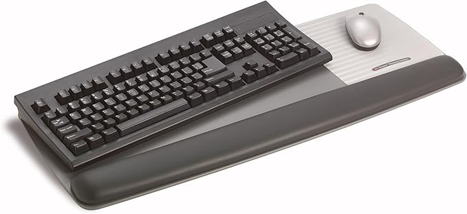 3M Gel Wrist Rest for Keyboard and Mouse with Tilt-Adjustable Platform Precise Mouse Pad 25.5 in x 10.6 in Black (WR422LE)