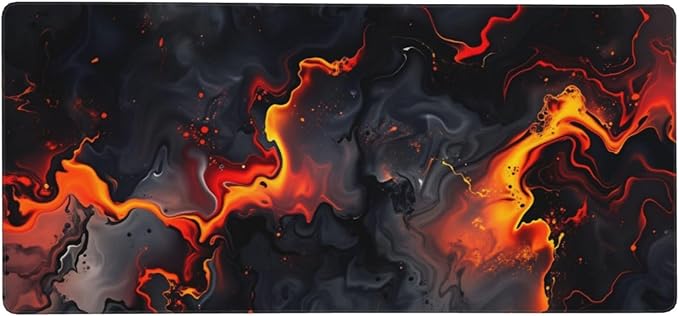 Flame Large Gaming Mouse Pad 35.5 X 16 Inch Extended Desk Mat for Keyboard and Mouse Waterproof Computer Mousepad with Stitched Edges &amp Non-Slip Base