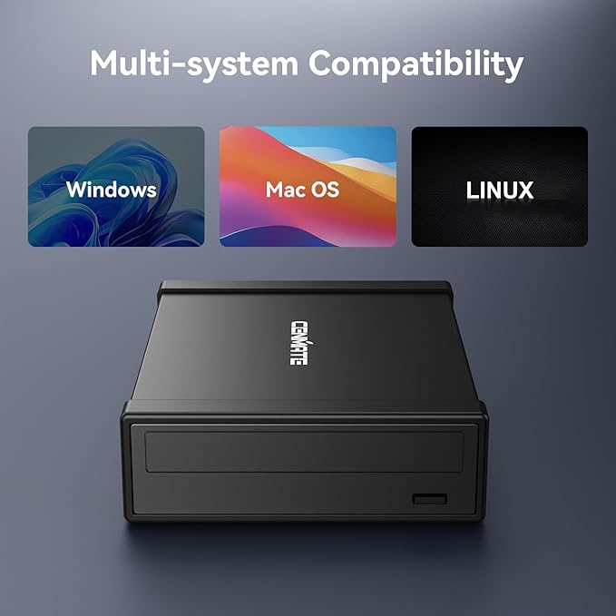 5.25 Blu-Ray/CD/DVD SATA Drive Enclosure with USB A/C 3.0 5.25 Drive Enclosure Optical Drive Enclosure fit Any Drive Depth up to 171mm Aluminum Alloy(Optical Drive not Included)