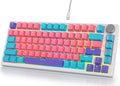 Fogruaden Wired Hot Swappable 75% Percent Mechanical Keyboard Red Switch TKL Pink Mechanical Keyboard Gasket Mount RGB Backlit Compact Gaming Keyboards with Volume Knob(Pink)