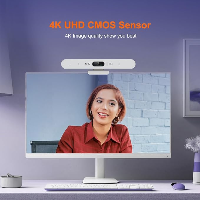 4K Video Conference Room Camera System with Remote Control AI Auto Framing&ampFocus Speaking Tracking Digital Zoom Webcam with Microphone and Speaker for Windows TV/PC/Laptop/Zoom/Teams/Skype