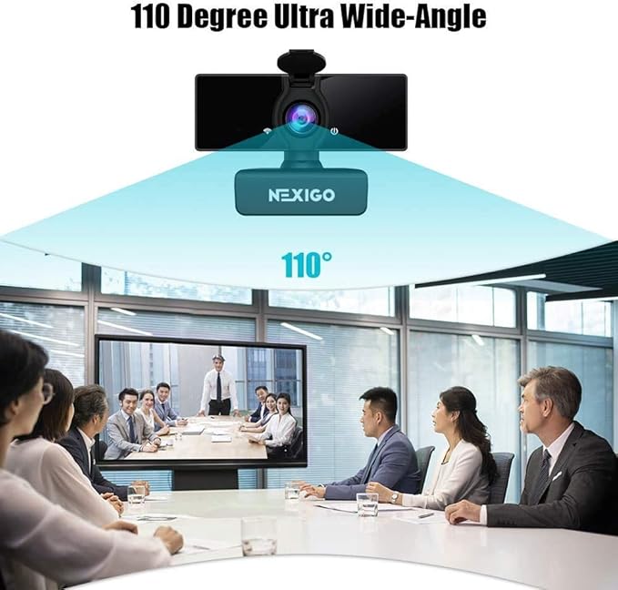 NexiGo 1080P Business Webcam Kits N660 HD Web Camera with Microphone and Privacy Cover Software Control Enhanced Video Conference Lighting Kit with Webcam Style Clip for Zoom/Skype/Teams