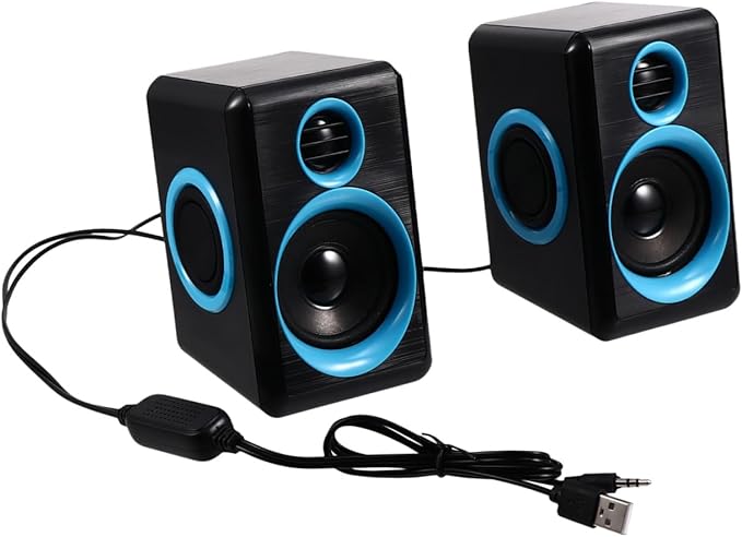 Veemoon Mini USB 2.0 Desktop Computer Speakers Compact Mini Speaker for Laptop and Pc Dc 5v Powered Multimedia Sound Box for Home and Office Use