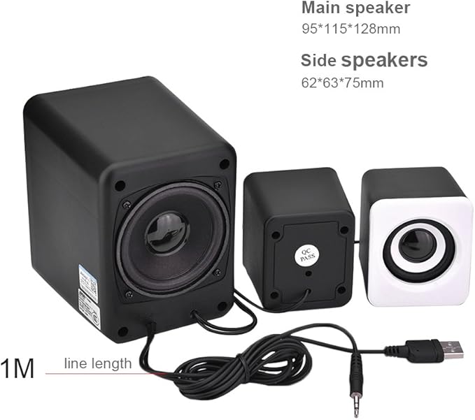 Bewinner Computer Speakers for Desktop or Laptop PC | USB-Powered Bookshelf Speakers - Active Near Field Monitors - Studio Monitor Speaker Bass Speaker High-Performance Loudspeaker (White)
