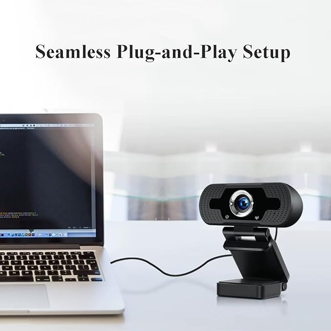 GIZNXBA Webcam with Microphone for Streaming HD Light Correction Noise Cancellation Autofocus Beauty Mode Wide-Angle Lens Plug &amp Play USB Webcam for Laptop Desktop(1080p)