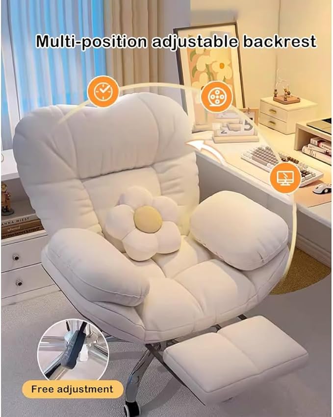 Video Gaming Chairs Office Desk Chairs Armchair for Bedroom - Comfortable Computer Gaming Chair Lazy Sofa Recliner Lift Backrest for Living Room.