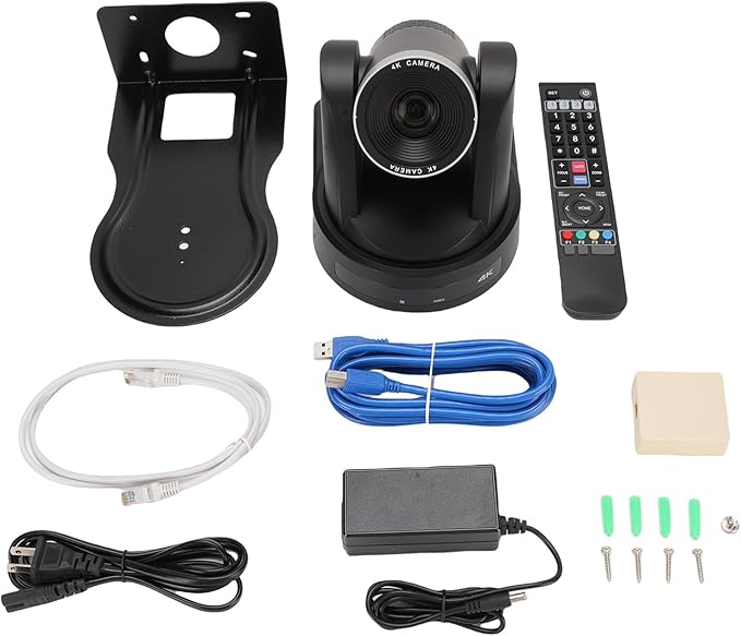 Bewinner 4K Conference Room Camera System AI Auto Tracking PTZ Camera 12X Optical Zoom USB3.0 Video Conference Webcam for Business Meeting Lecture (US Plug)