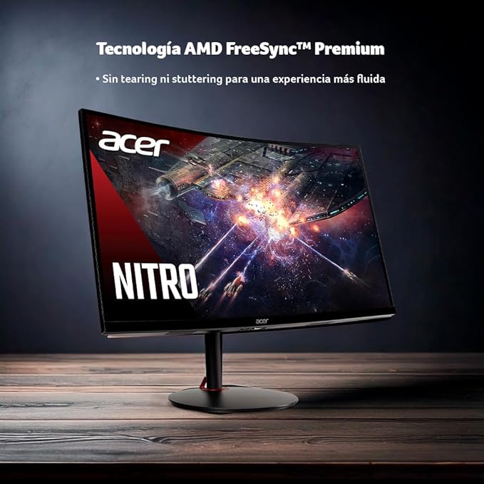 acer Nitro 27 1500R Curved Full HD PC Gaming Monitor | AMD FreeSync Premium | 240Hz | 1ms VRB | Speakers | HDR10 | ErgoStand | VESA Mounting Compliant | 1 x DP 1.4 &amp 2 x HDMI 2.0 | XZ270 X2bmiiph