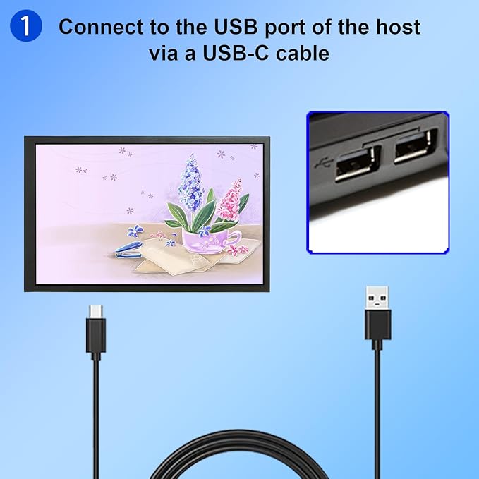 VSDISPLAY 8 Inch 1280x800 IPS LCD Monitor Portable Small Display Supports Theme Edit for Computer PC Case Inside Screen Monitoring CPU GPU RAM Temp DataBlack