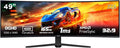 ZZA 49 Inch Curved Monitor 32:9 Dual QHD 5120x1440 Ultrawide Curved Monitor 120Hz with 1500R Curvature 120% sRGB Height Adjustable Stand HDMI 2.1 &amp DisplayPort 1.4