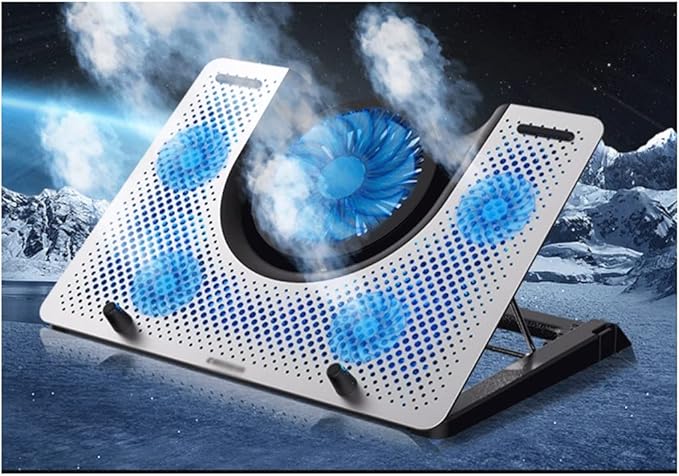 Steel Mesh Panel LED Fan Adjustable Speed Control 10 -17 Laptop Cooling Pad Cooling Bracket