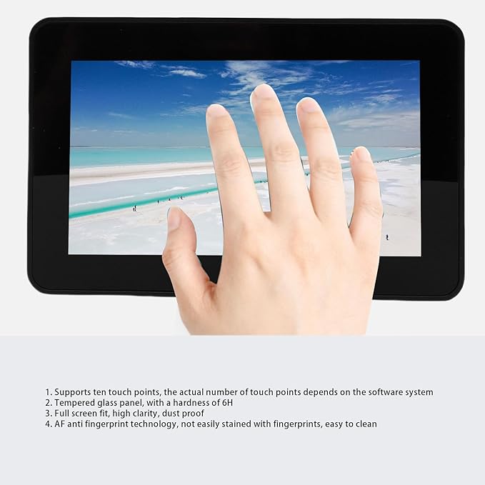 DSI Capacitive Touch Screen 7 Inch 1280x720 IPS Display with Stand Portable Monitor for RasPi5 CM5 4B CM4 3B+ 3A+ 3B CM3+ CM3 Bookworm System Support