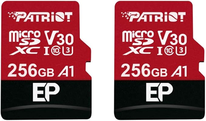 Patriot 256GB A1 / V30 Micro SD Card for Android Phones and Tablets 4K Video Recording - 2 Pack Retail Units