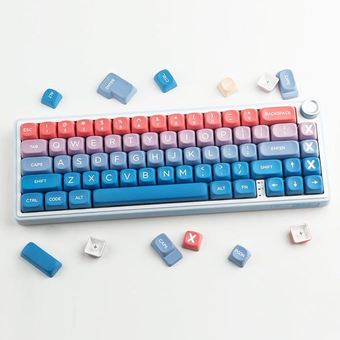 PBT Keycaps 143 Keys MOA Profile Cute Rainbow Candy Keycap Dye-Sublimation Fairy Tales Keycaps Set Custom Keycap for Cherry Gateron MX Swithes Mechanical Keyboards