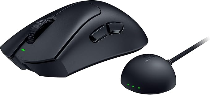 Razer DeathAdder V4 Pro Wireless Gaming Mouse – Lightweight 56g HyperSpeed Wireless Gen-2 Gen-4 Optical Switches Optical Scroll Wheel Focus Pro 45K Sensor Up to 150Hr Battery Black (Renewed)