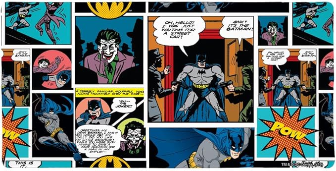 Batman Comic Pattern Large Gaming Mouse Pad Desk Mat with Stitched Edges Non-Slip Base for Gamer Home and Office 31.5 x 15.7