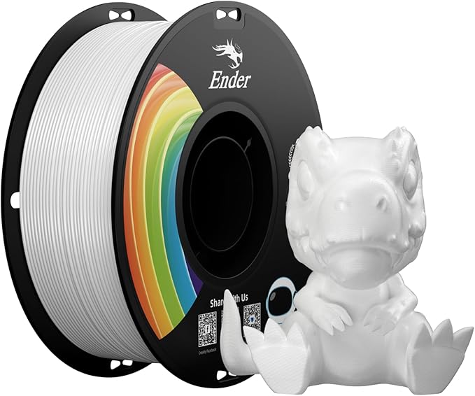 Creality Ender PLA Filament for 3D Printers 1kg Spool (2.2lbs) Accuracy +/- 0.02mm 3D Printer Filament… (016-white Pla+)